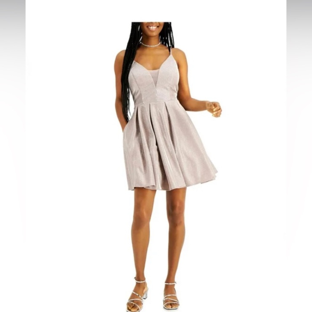 B Darlin sparkly nude pink dress